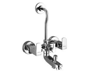 Wall Mixer 3-in-1 System with Provision for Bath Hand Shower & Overhead Shower Complete with Bend Pipe, Connecting Legs & Wall Flanges
