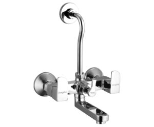 Wall Mixer with Provision for OverHead Shower with Bend Pipe, Connecting Legs & Wall Flange
