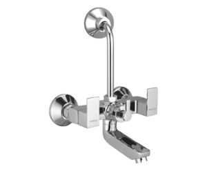 Wall Mixer with Provision for OverHead Shower with Bend Pipe, Connecting Legs & Wall Flange
