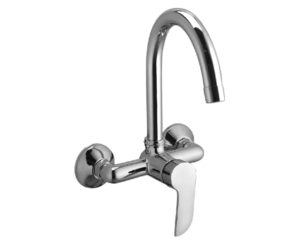 Single Lever Sink Mixer with Swivel Spout (Wall Mounted model) with Connecting Legs & Wall Flanges
