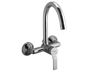 Single Lever Sink Mixer with Swivel Spout (Wall Mounted model) with Connecting Legs & Wall Flanges