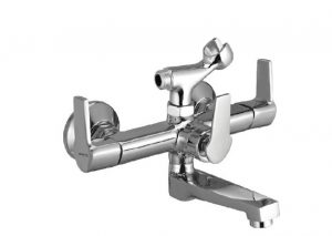 Wall Mixer with Telephonic Shower Arrangement (Crutch) with Connecting Legs & Wall Flanges