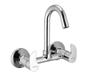 Single Mixer with Swivel Spot (Wall Mounted Model) with Connecting Legs & Wall Flanges