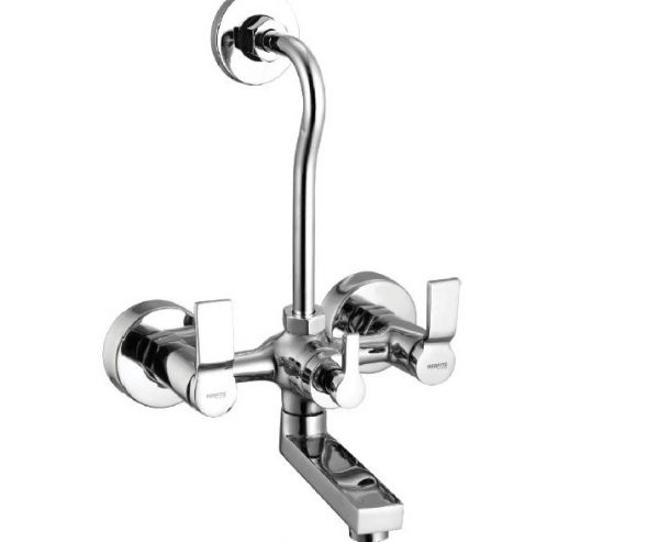 Wall Mixer with Provision for Over Head Shower with Bend Pipe, Connecting Legs & Wall Flange