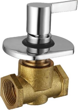 Flush Cock (Concealed) Half Turn 25mm with Wall Flange