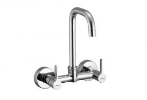 Sink Mixer with Swivel Spout (Wall Mounted Model) with Connecting legs & wall Flanges