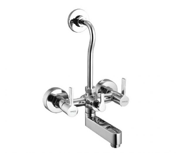 Wall Mixer with Provision for OverHead Shower with Bend Pipe, Connecting Legs & Wall Flange
