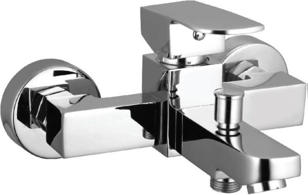 Single Lever Wall mixer with Tele. Shower Arrangement with Connecting Legs & Wall Flange
