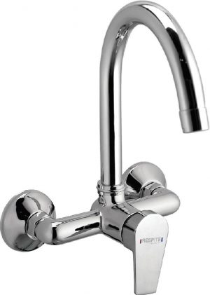 S/L Sink Mixer with Swivel Spout (Wall Mounted Model) with Connecting Legs & Wall Flanges