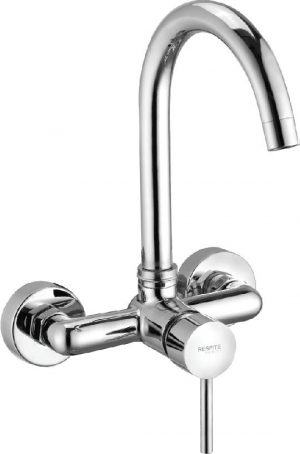Single Lever Sink Mixer with Swivel Spout (Wall Mounted model) with Connecting Legs & Wall Flanges