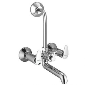 Wall Mixer with Provision for OverHead Shower with Bend Pipe, Connecting Legs & Wall Flange