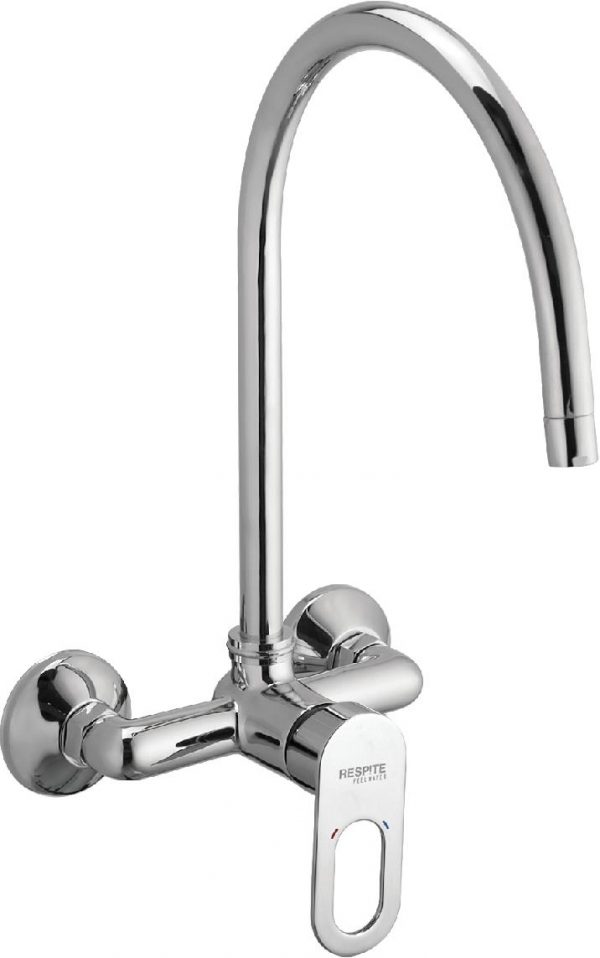 S/L Sink Mixer with Extra Long Swivel Spout (Wall Mounted Model) with Connecting Legs & Wall Flanges.
