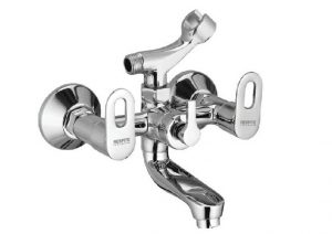 Wall Mixer with Telephonic Shower Arrangement (Crutch) with Connecting Legs & Wall Flanges