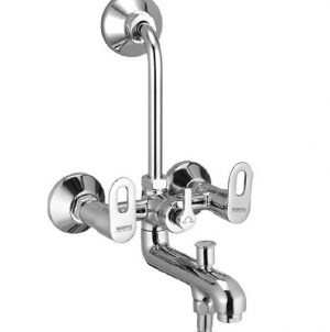 Wall Mixer 3-in-1 System with Provision for Bath Hand Shower & Overhead Shower Complete with Bend Pipe, Connecting Legs & Wall Flanges