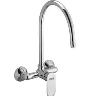 S/L Sink Mixer with Extra Long Swivel Spout (Wall Mounted Model) with Connecting Legs & Wall Flanges.