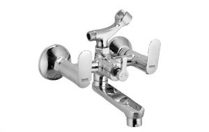 Wall Mixer with Telephonic Shower Arrangement (Crutch) with Connecting Legs & Wall Flanges