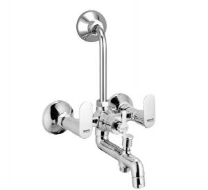 Wall Mixer 3-in-1 System with Provision for Bath Hand Shower & Overhead Shower Complete with Bend Pipe, Connecting Legs & Wall Flanges