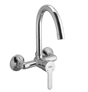 S/L Sink Mixer with Swivel Spout (Wall Mounted Model) with Connecting Legs & Wall Flanges