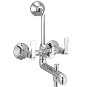 Wall Mixer 3-in-1 System with Provision for Bath Hand Shower & Overhead Shower Complete with Bend Pipe, Connecting Legs & Wall Flanges