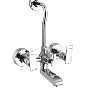 Wall Mixer with Provision for OverHead Shower with Bend Pipe, Connecting Legs & Wall Flange