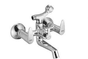 Wall Mixer with Telephonic Shower Arrangement (Crutch) with Connecting Legs & Wall Flanges