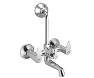Wall Mixer with Provision for OverHead Shower with Bend Pipe, Connecting Legs & Wall Flange