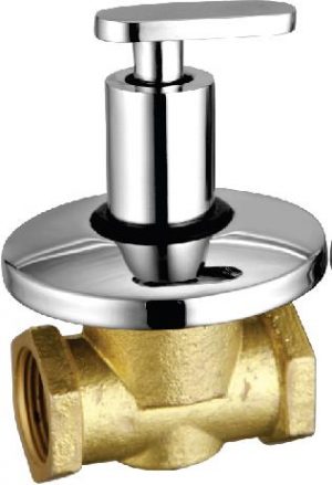 Flush Cock (Concealed) Half Turn 25mm with Wall Flange