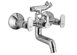 Wall Mixer with Telephonic Shower Arrangement (Crutch) with Connecting Legs & Wall Flanges