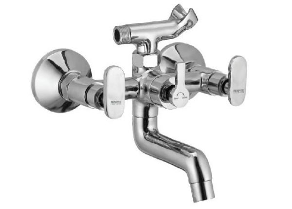 Wall Mixer with Telephonic Shower Arrangement (Crutch) with Connecting Legs & Wall Flanges