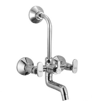 Wall Mixer with Provision for OverHead Shower with Bend Pipe, Connecting Legs & Wall Flange