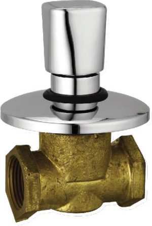 Flush Cock (Concealed) Half Turn 25mm with Wall Flange
