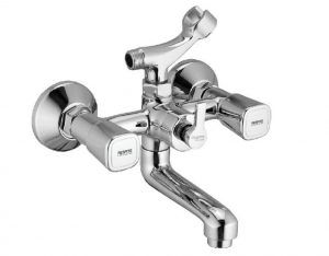 Wall Mixer with Telephonic Shower Arrangement (Crutch) with Connecting Legs & Wall Flanges