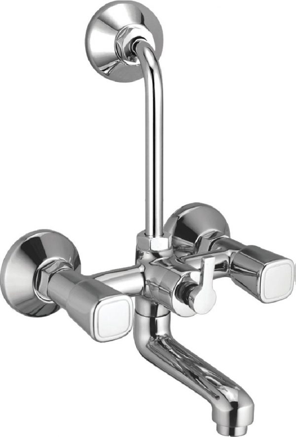 Wall Mixer with Provision for OverHead Shower with Bend Pipe, Connecting Legs & Wall Flange