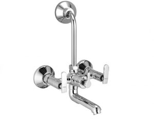 Wall Mixer with Provision for OverHead Shower with Bend Pipe, Connecting Legs & Wall Flange
