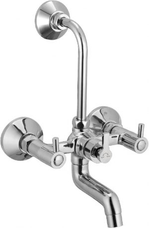 Wall Mixer with Provision for OverHead Shower with Bend Pipe, Connecting Legs & Wall Flange