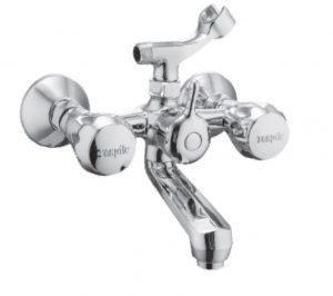 Wall Mixer with Telephonic Shower Arrangement (Crutch) with Connecting Legs & Wall Flanges