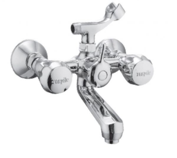 Wall Mixer with Telephonic Shower Arrangement (Crutch) with Connecting Legs & Wall Flanges