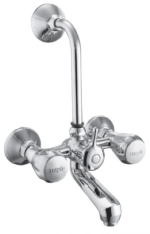 Wall Mixer with Provision for OverHead Shower with Bend Pipe, Connecting Legs & Wall Flange