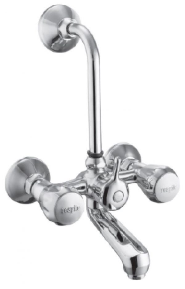 Wall Mixer with Provision for OverHead Shower with Bend Pipe, Connecting Legs & Wall Flange