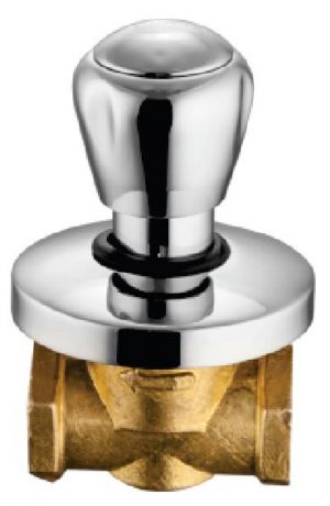 Flush Cock (Concealed) Half Turn 25mm with Wall Flange