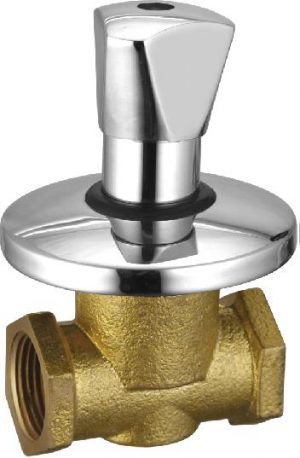 Flush Cock (Concealed) Half Turn 25mm with Wall Flange