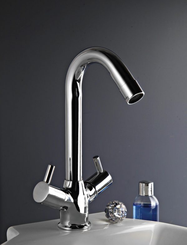 Centre Hole Basin Mixer with Regular Spout without pop-up waste