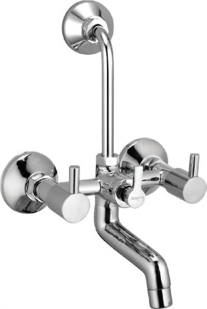 Wall Mixer with Provision for OverHead Shower with Bend Pipe, Connecting Legs & Wall Flange
