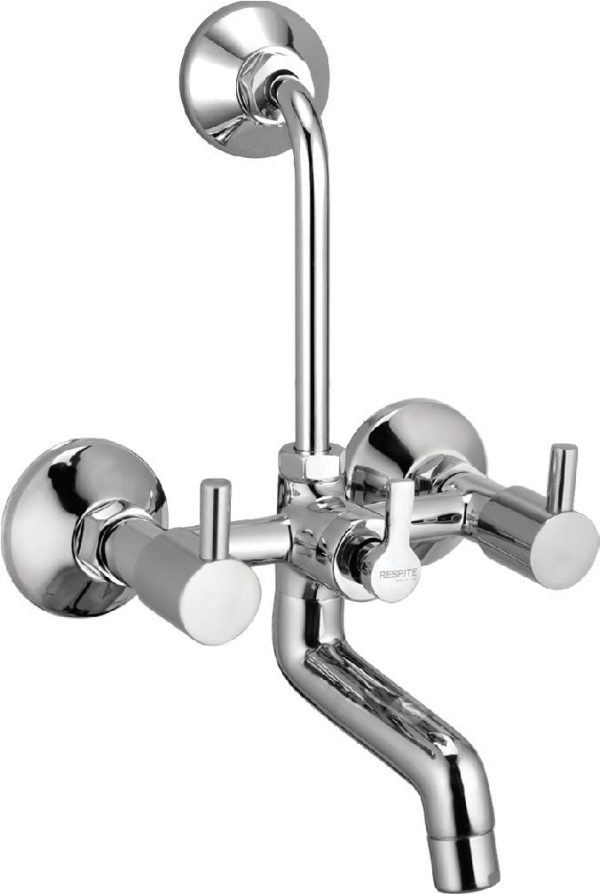 Wall Mixer with Provision for OverHead Shower with Bend Pipe, Connecting Legs & Wall Flange