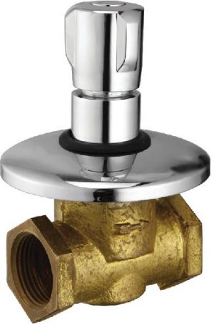 Flush Cock (Concealed) Half Turn 25mm with Wall Flange