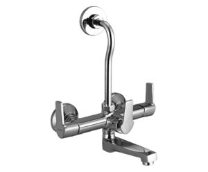 Wall Mixer with Provision for Over Head Shower with Bend Pipe, Connecting Legs & Wall Flange