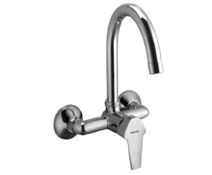 Single Lever Sink Mixer with Swivel Spout (Wall Mounted model) with Connecting Legs & Wall Flanges