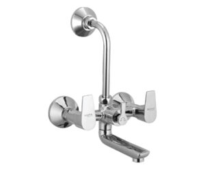 Wall Mixer with Provision for OverHead Shower with Bend Pipe, Connecting Legs & Wall Flange